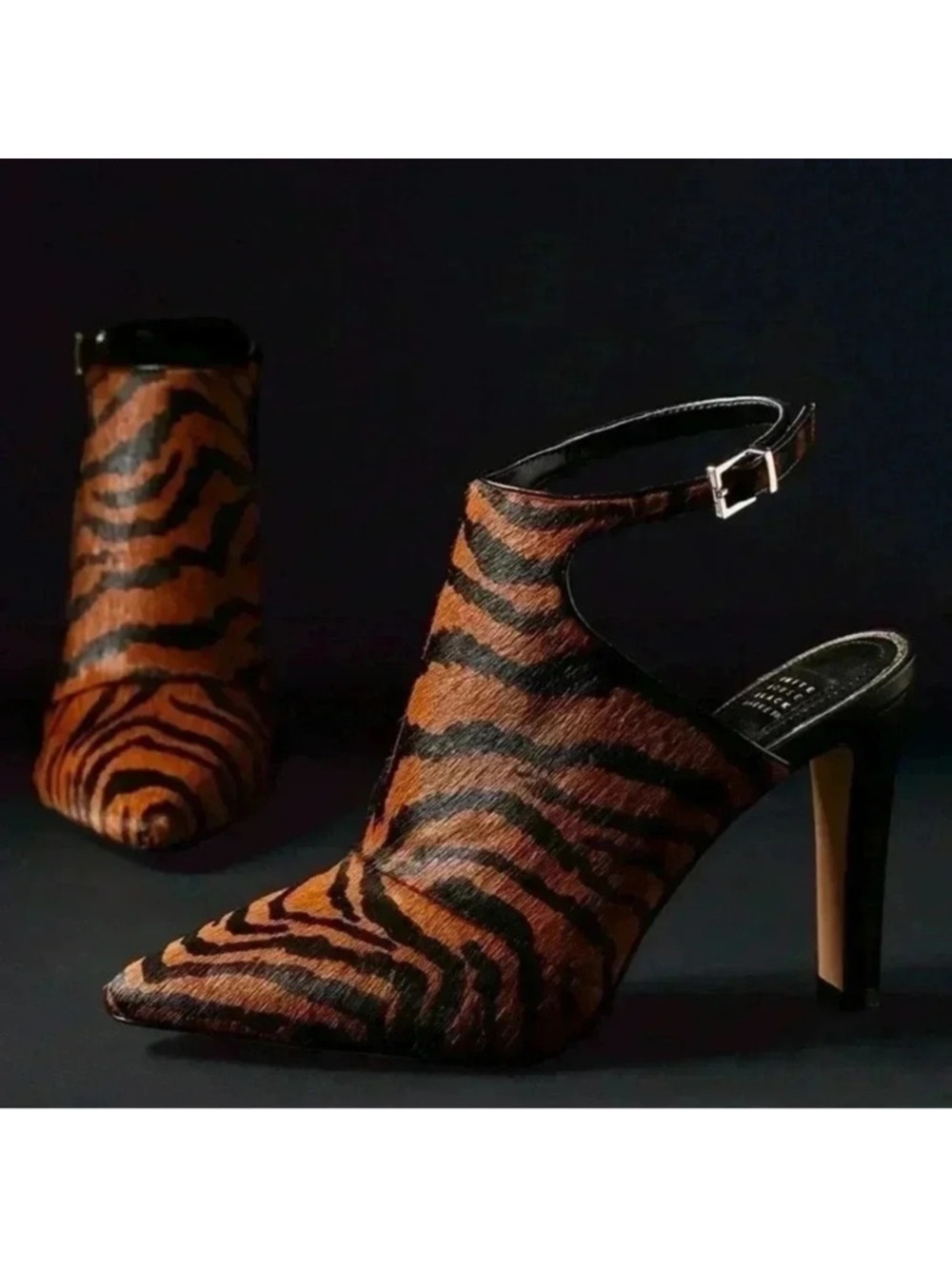 White House Black Market Dana Tiger print calf hair Heels slingback shoes size 8 - Picture 4 of 10